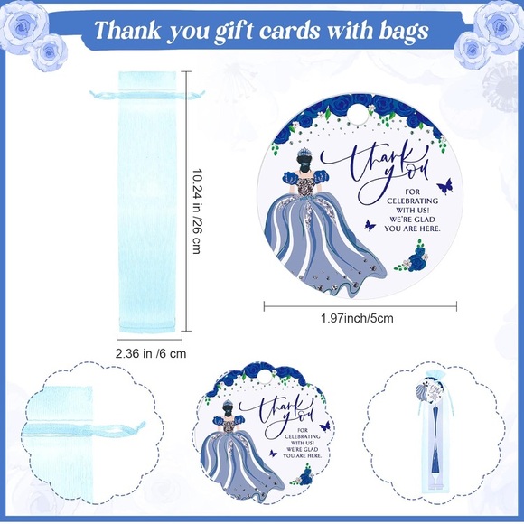 💜30 Sets Quinceanera Party Favors for Guests Folding Paper Fans Round Plastic - Picture 3 of 4